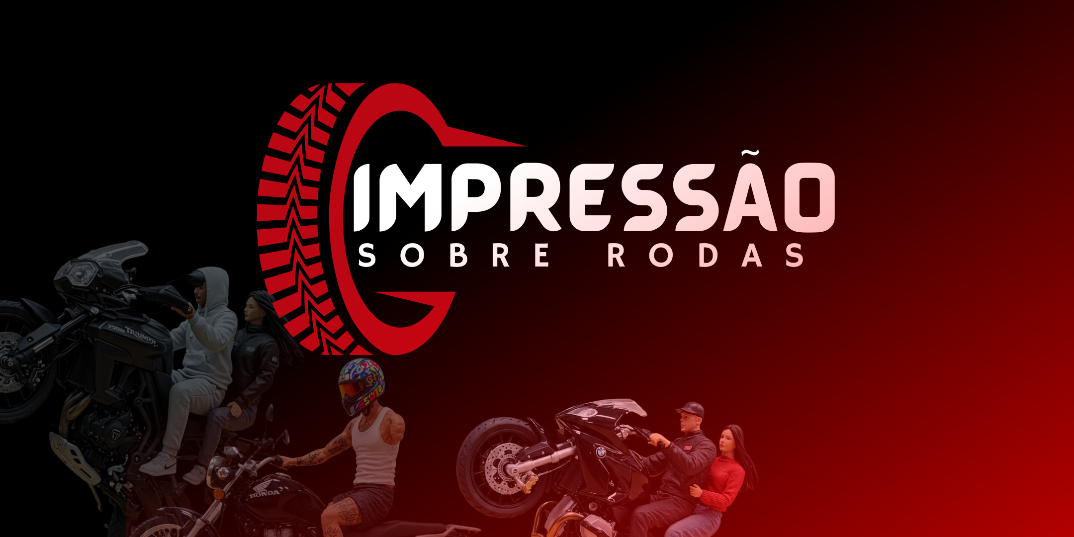 Impressão Sobre Rodas - Banner promocional com motocicletas